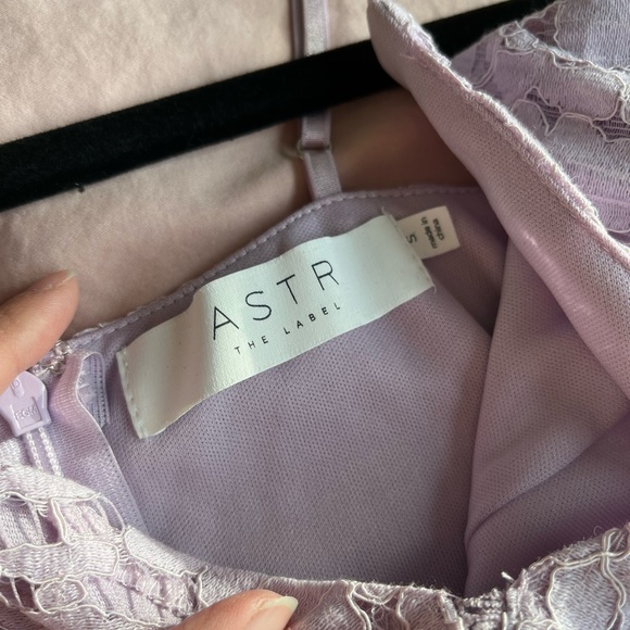 NWT astr the label floral lace lilac purple sheath dress lattice inset - Picture 3 of 5